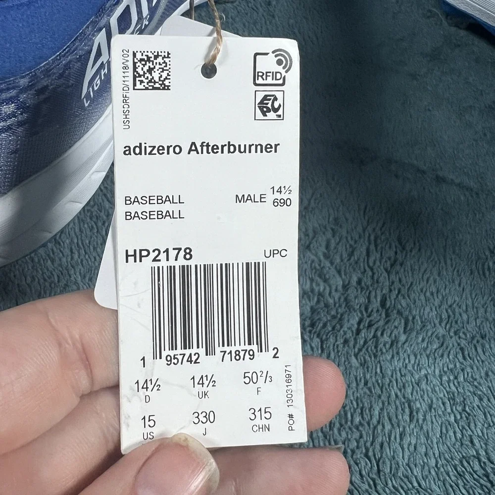 Adidas Adizero‎ Afterburner Royal Blue Baseball Cleats Men's Size 15 HP2178